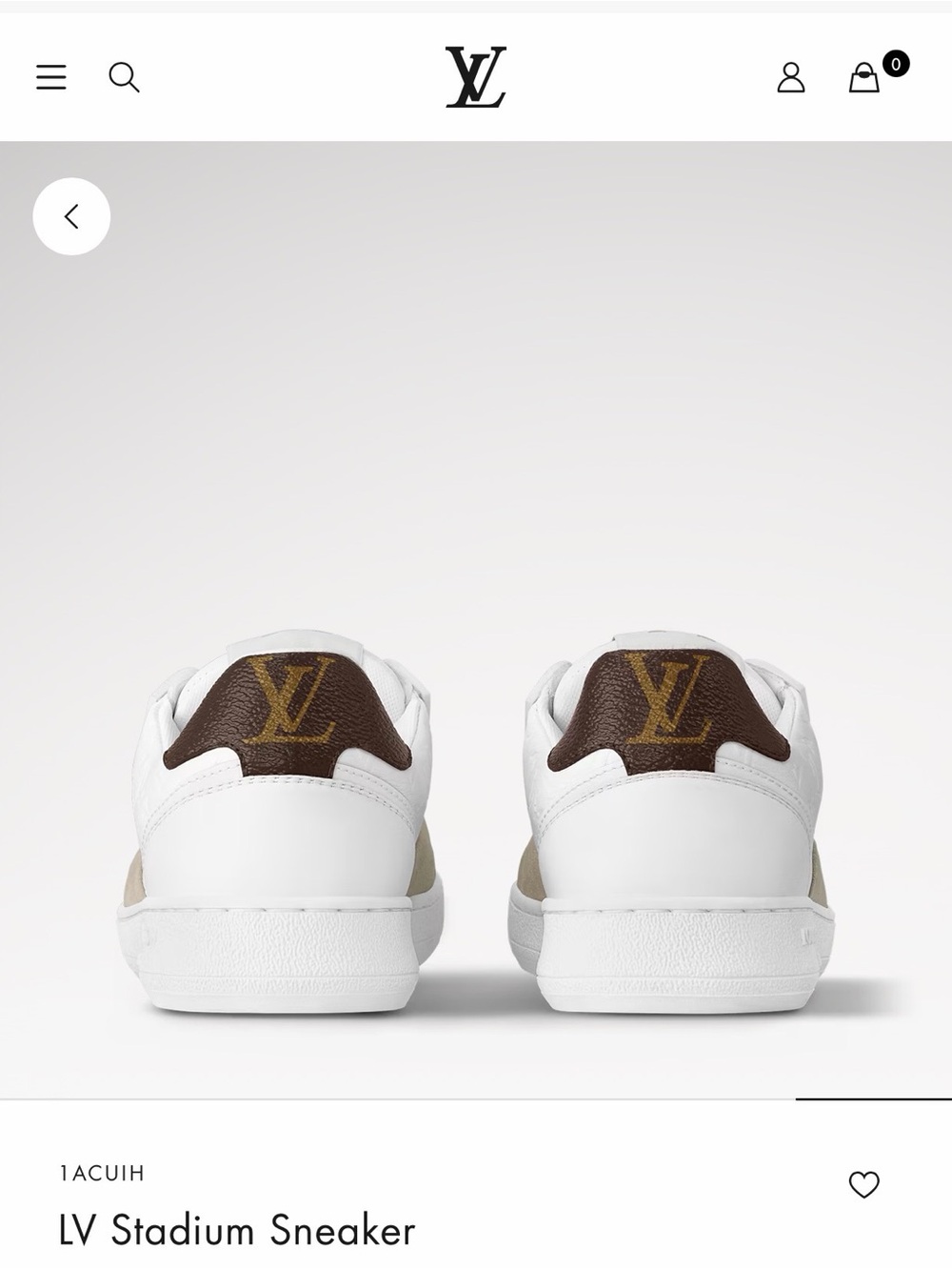 Louis Vuitton White Sneakers with Brown Monogram Heel